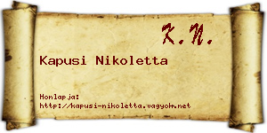 Kapusi Nikoletta névjegykártya