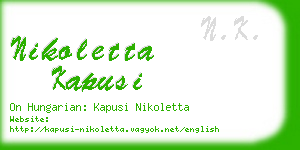 nikoletta kapusi business card